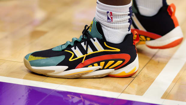 Anthony Edwards wears the adidas Crazy BYW X 2.0